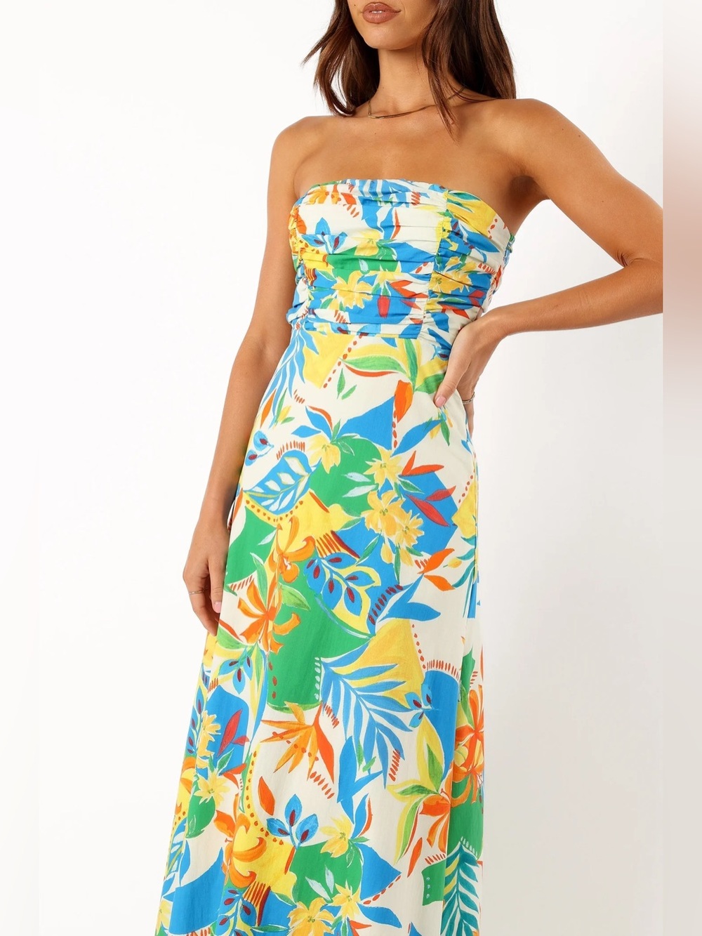 Petal & Pup Floral Strapless Midi Dress in Malta Print - Picture 7 of 13